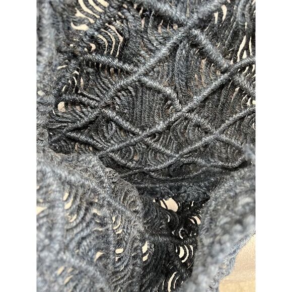 Free People Mister Ce Double Handle Jute Tote Blue Woven Bag - Picture 3 of 5